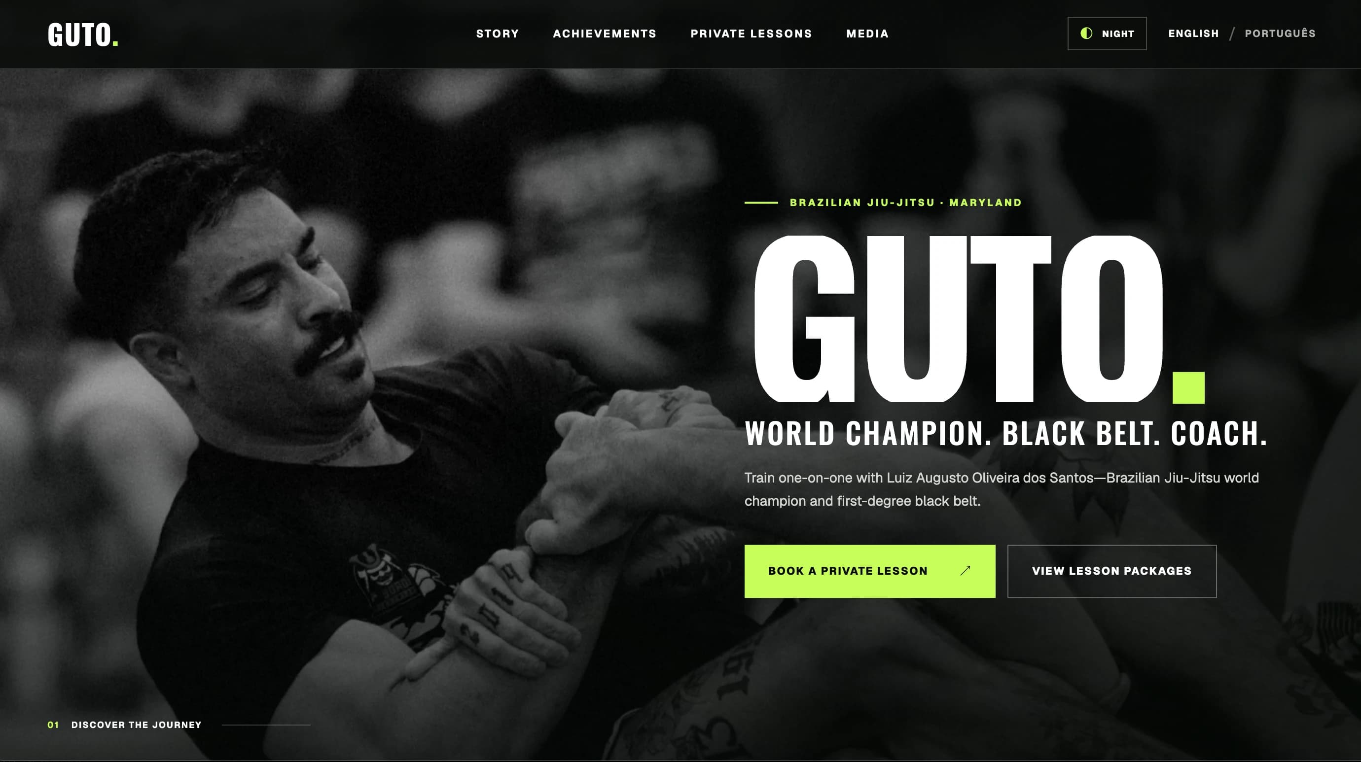 Guto BJJ Website Interface